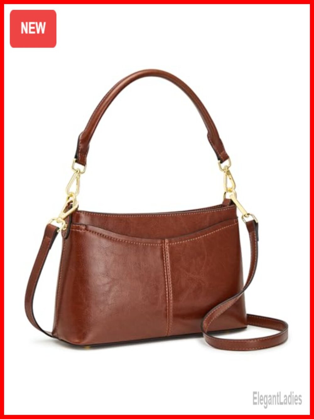 Genuine Leather Crossbody Bag Small Purse Handbag Adjustable Strap Women